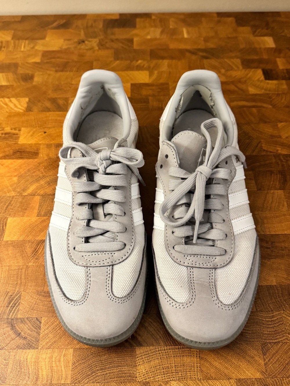 adidas Men's Light Gray Suede & Mesh Sneakers